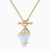 Lunar Moonstone T-Lock Necklace