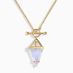 Lunar Moonstone T-Lock Necklace