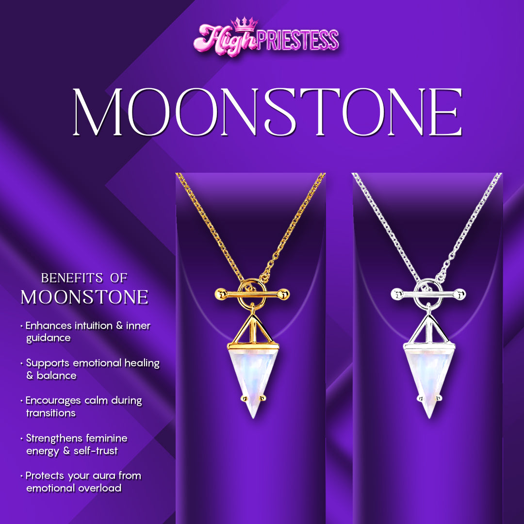 Lunar Moonstone T-Lock Necklace