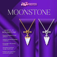 Lunar Moonstone T-Lock Necklace